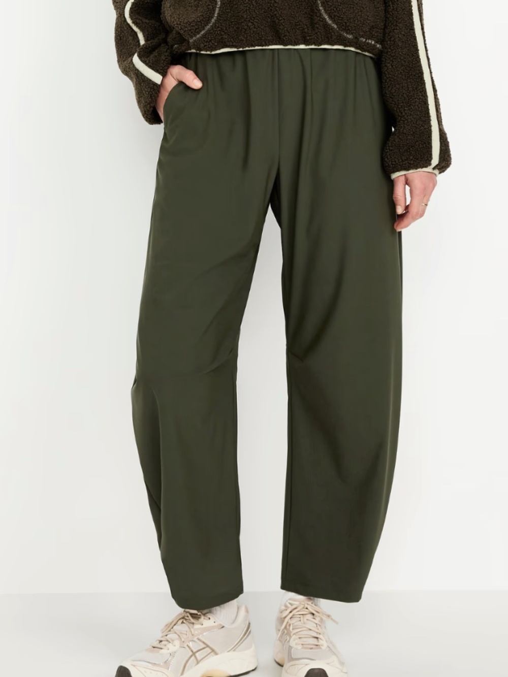 OLD NAVY High-Waisted SleekTech Barrel Ankle Pants SZ XSP Forest Green